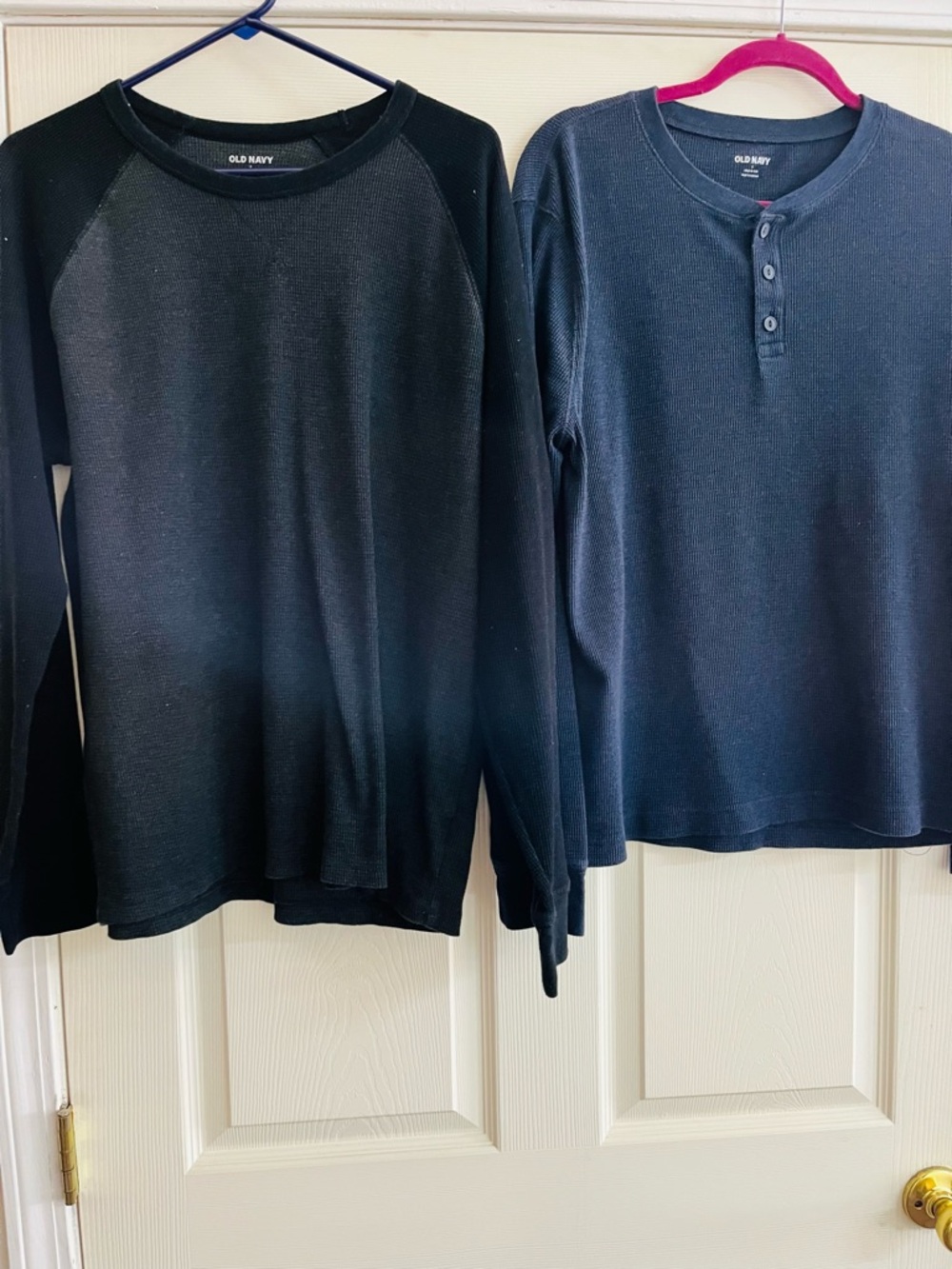TWO (2) OLD NAVY mens thermal long sleeve shirts size large